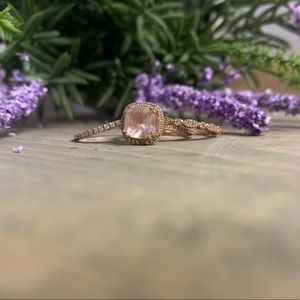 3 carat morganite diamond ring
